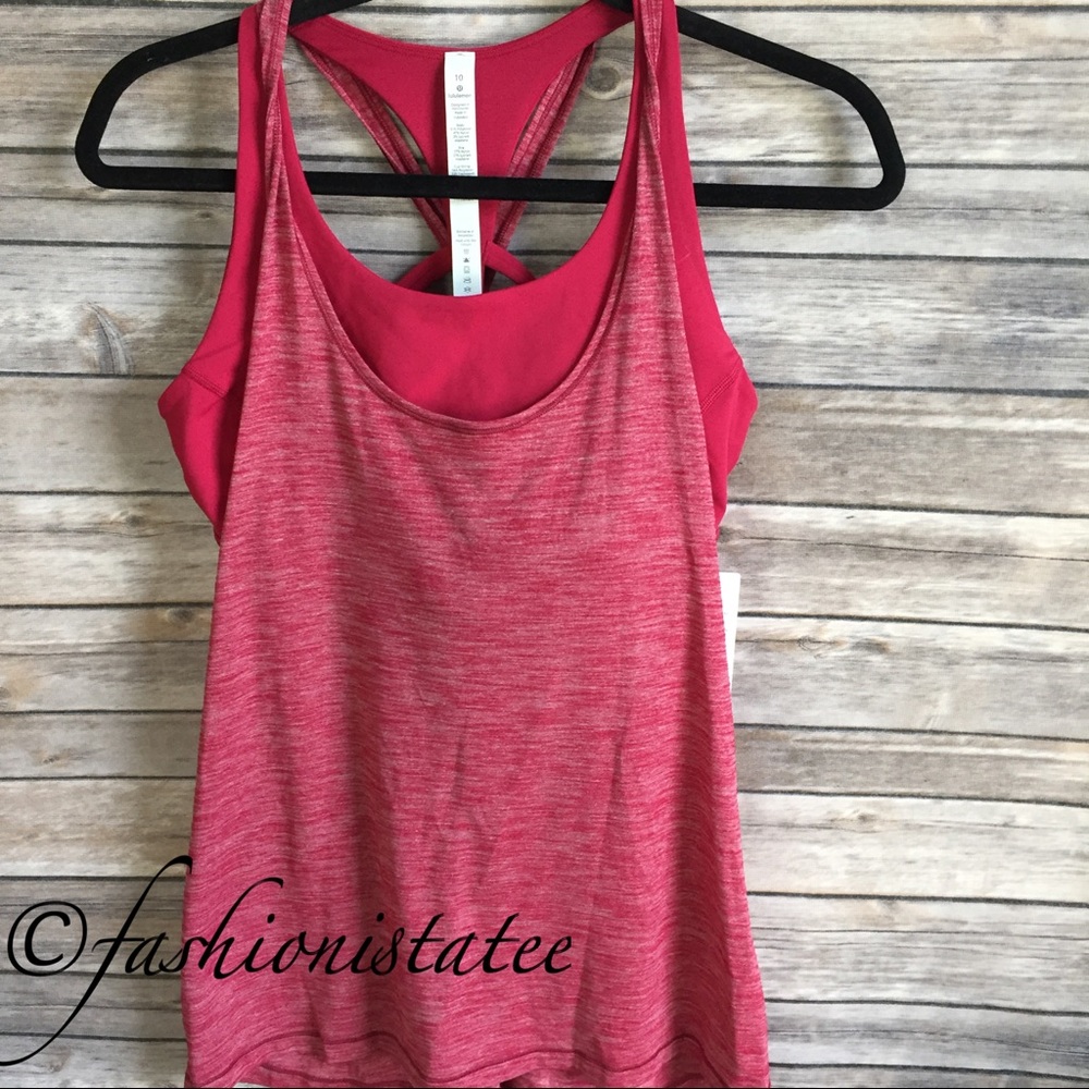 NWT LULULEMON TWIST AND TOIL TANK RUBY RED - 10 - Picture 3 of 6